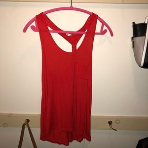 Orange Pocket Racerback Tank